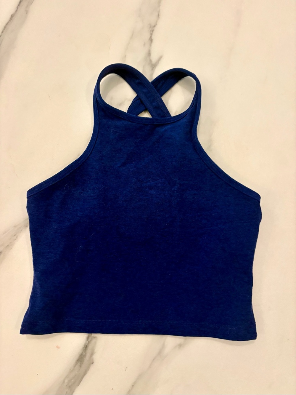 Women's Cross-Back Ribbed Tank Top - Navy